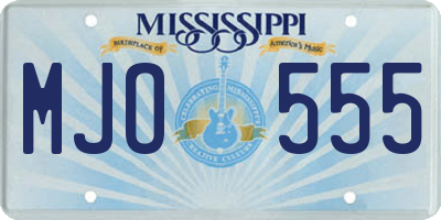 MS license plate MJO555