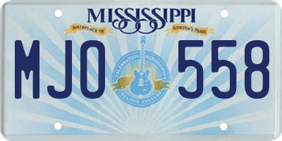 MS license plate MJO558