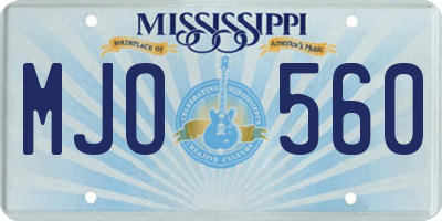 MS license plate MJO560