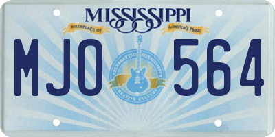 MS license plate MJO564