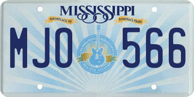 MS license plate MJO566
