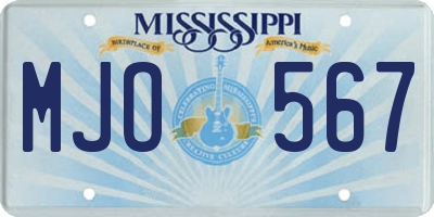 MS license plate MJO567