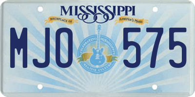 MS license plate MJO575
