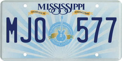 MS license plate MJO577