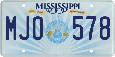 MS license plate MJO578