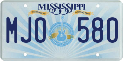 MS license plate MJO580
