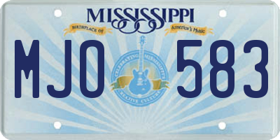 MS license plate MJO583