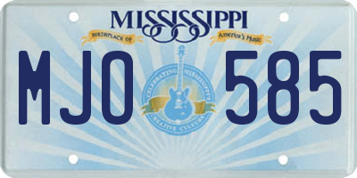 MS license plate MJO585