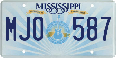 MS license plate MJO587