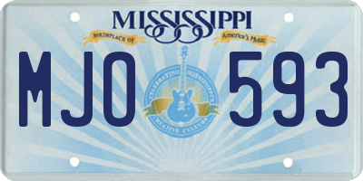 MS license plate MJO593