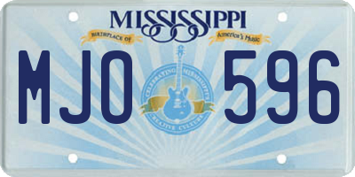 MS license plate MJO596
