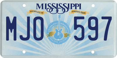 MS license plate MJO597