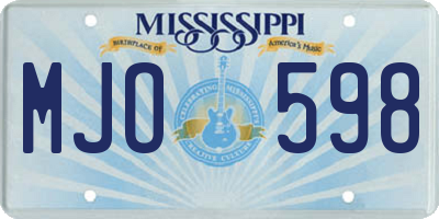 MS license plate MJO598