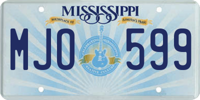 MS license plate MJO599