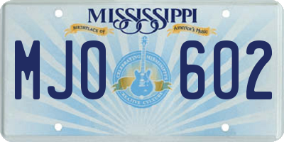 MS license plate MJO602