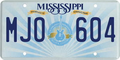 MS license plate MJO604