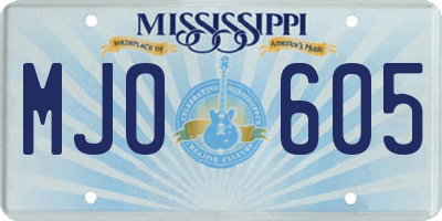MS license plate MJO605