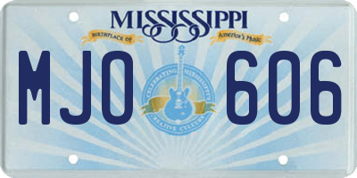 MS license plate MJO606