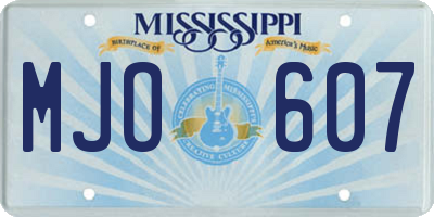 MS license plate MJO607