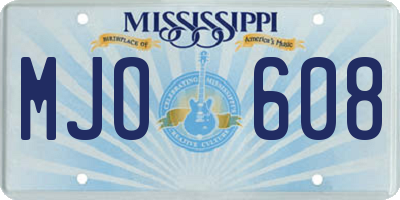 MS license plate MJO608