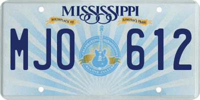 MS license plate MJO612