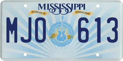 MS license plate MJO613