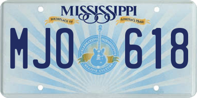MS license plate MJO618
