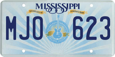 MS license plate MJO623