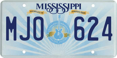 MS license plate MJO624