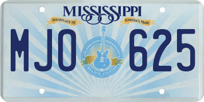 MS license plate MJO625