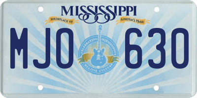 MS license plate MJO630