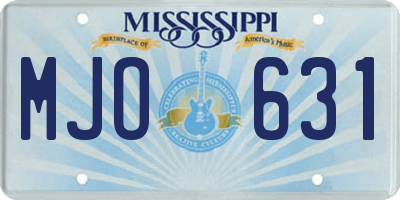 MS license plate MJO631