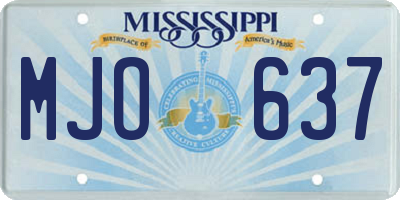 MS license plate MJO637
