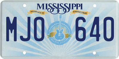 MS license plate MJO640