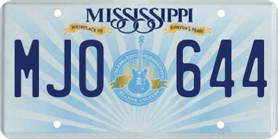 MS license plate MJO644