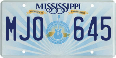 MS license plate MJO645