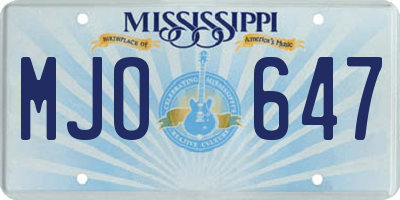 MS license plate MJO647
