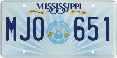 MS license plate MJO651