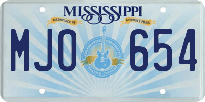 MS license plate MJO654