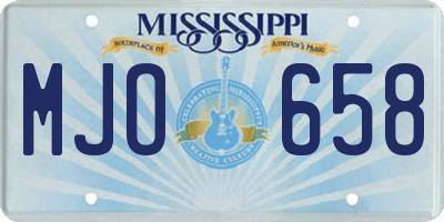 MS license plate MJO658