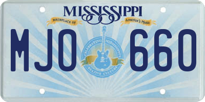 MS license plate MJO660