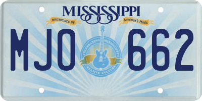 MS license plate MJO662