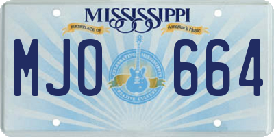 MS license plate MJO664