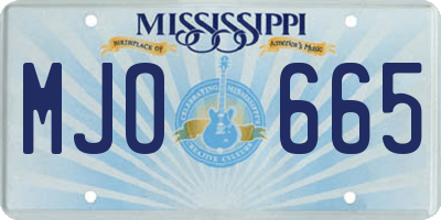 MS license plate MJO665