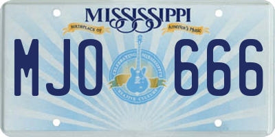 MS license plate MJO666