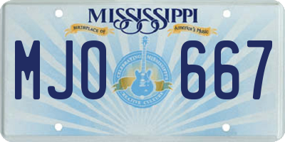 MS license plate MJO667