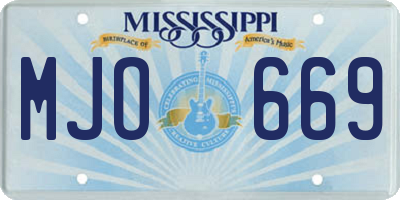 MS license plate MJO669