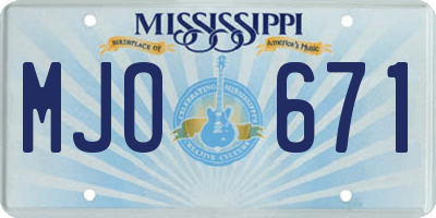 MS license plate MJO671