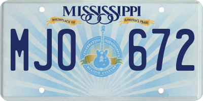 MS license plate MJO672