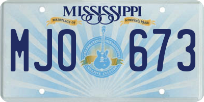 MS license plate MJO673